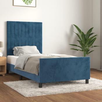 Cabecero terciopelo azul oscuro de 100x200 cm