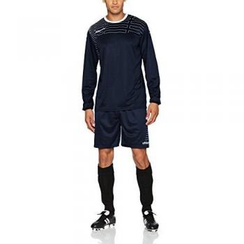 uhlsport Match Team Kit para Niño Y Adulto Yhorts/Jersey Y Pantalón/Camiseta De Fútbol/Manga Larga Shorts, Unisex niños, Azul Marino/Blanco, XXL