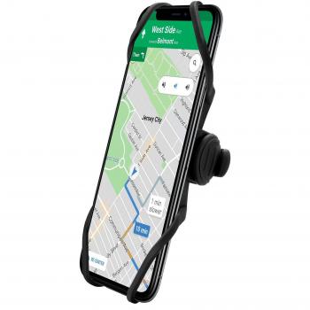 Celly Swipe Bike Holder Stem Universal Smartphone Bicycle Mount, Black Silicone