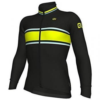 Ale R-EV1 Speed Fondo Chaqueta Racing, Hombre, Negro/Amarillo, S