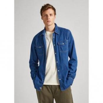 Camisa vaquera de hombre Pepe Jeans Hammond en color azul clásico