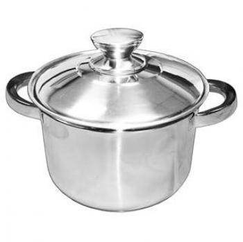 Olla de Acero Inoxidable Talox con Tapa Reforzada para Inducción - 8 Litros, 26 x 15 cm