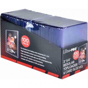 Fundas Toploader Regulares Ultra Pro 3 x 4 - Paquete de 100 Unidades para Cartas Coleccionables