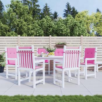 Cojines de silla con respaldo bajo 6 piezas de tela rosa Vidaxl