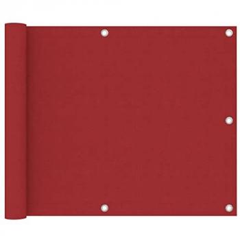 Toldo para balcón de tela oxford rojo 75x400 cm