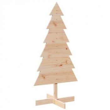 Árbol de Navidad de Madera Maciza de Pino 120 cm, Decoración del Árbol de Navidad, Adorno de Madera