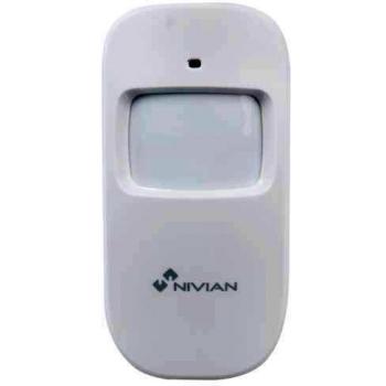 Nivian-Detector de movimiento inalámbrico compatible con sistema de alarma Nivian-Apto para interior–Amplio rango de cobertura de 8m y 110º-Sistema tamper anti-sabotaje-Fácil instalación sin cables