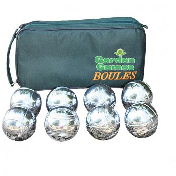 Big Game Hunters Kit de Petanca Jardín de 8 Bolas Cromadas con Protección Libre de Óxido y Lujosa Bolsa de Lona – Juego de para 4 Jugadores