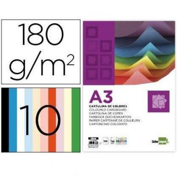 Liderpapel 180G/M2 - Cartulina, A3, Multicolor