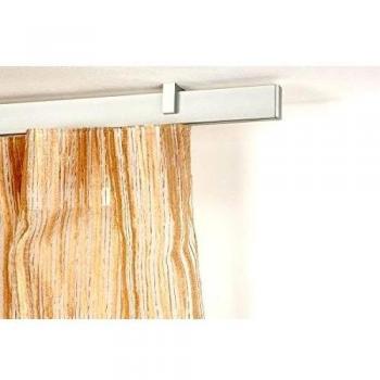 InCasa Barra para Cortina 32 x 12 mm, 180 cm. de Longitud, en Aluminio Cepillado – Completo