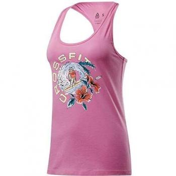 Reebok CF Surfing Bear Graphic Tank Camiseta sin Mangas, Mujer, Rosa