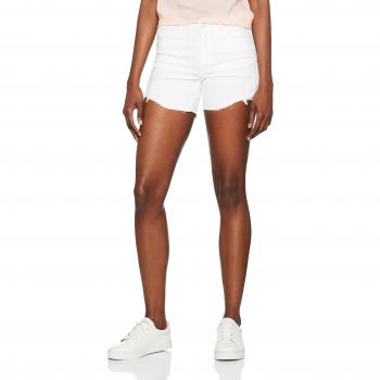 Vero Moda Vmbe Seven NW Crochet Shorts, Pantalones Cortos para Mujer, Blanco