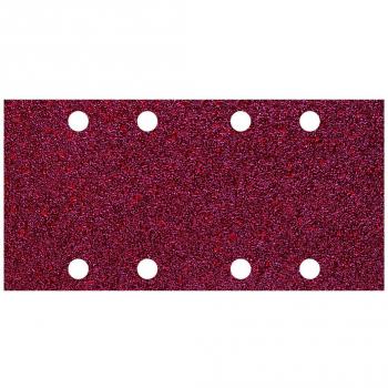 wolfcraft 1767000 1767000-10 Tiras abrasivas con Adhesiva, corindón Grano 80, Perforadas, Cranberry, Set de 10 Piezas