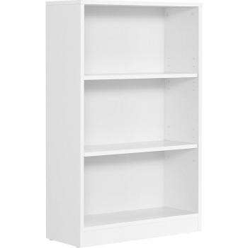 Estantería para libros de 3 compartimentos ajustables, dimensiones 40x24x93 cm, ideal para salón, habitación infantil y oficina, color blanco