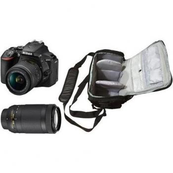 Cámara Réflex Digital Nikon D5600 24.2MP con Lentes AF-P 18-55mm y 70-300mm + Bolsa de Cámara