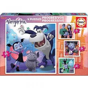 Educa Borrás 4, Multicolor, Vampirina Puzzle Progresivo 12-16-20-25