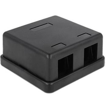 Carcasa Vacía Keystone de 2 Puertos - Negro