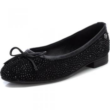 Bailarinas de mujer Xti 130101 negras con glitter y suela de goma, talla 36