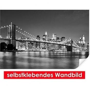Adhesivo Pared de Brooklyn Bridge II - Fáciles de pegar - Wall Print, Wall Paper, Póster, pantalla con pegamento de puntos de vinilo para paredes, puertas, muebles y superficies lisas de Trend paredes, 60 x 40 cm