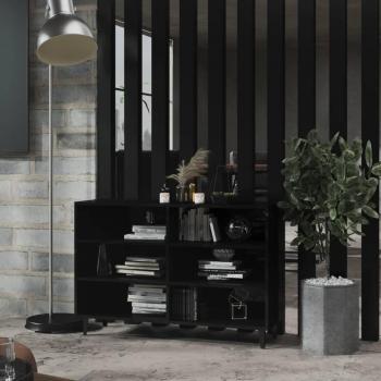 Aparador de madera contrachapada y aglomerado negro brillante 103,5x35x70 cm Mueble de Almacenaje de Salón, Armarios con Puertas, Cajón de Madera, Buffet para salón Modern