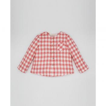 Camisa de cuadros vichy en tono coral para niños