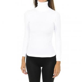 INTIMIDEA Camiseta manga larga nevada con cuello alto y tejido elástico - Modelo 210277 para mujer