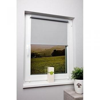 luz de día Estor gris 80 x 210 cm ideal para balcón puertas - deja pasar la luz sin agujeros laterales Estor