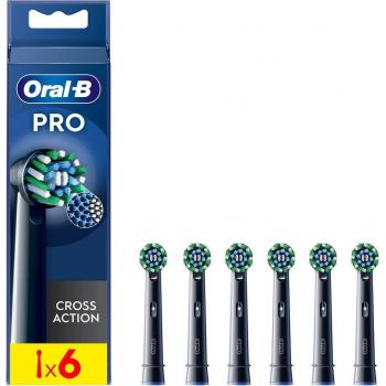 Oral-B CrossAction Recambios para Cepillo de Dientes Eléctrico, Pack de 6, Negro