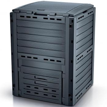 Prosperplast Planta de Compostaje COMPOGREEN WOODY 280L - Fácil Compostaje en Casa, color antracita, capacidad de 280 litros