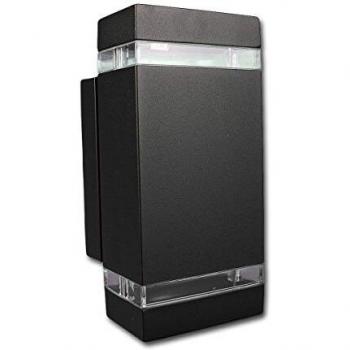 Lámpara de pared exterior Kanlux ZEW EL-235J-B 2 luces GU10 IP44 negra