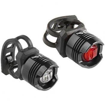 M-Wave Apollon Mini - Set faro trasero/delantero, 2 leds, color negro