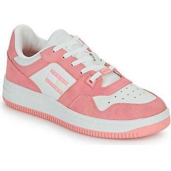 Tommy Jeans Women's Retro Basket Washed Suede Sneakers in Pink