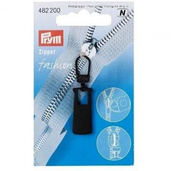 Prym Tirador de Cremallera de Metal, Negro, 9.3000000000000007 x 5.7 x 0.3 cm