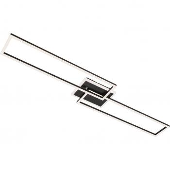 Plafón LED rectangular Briloner Frame CCT 2 con mando a distancia, color negro, potencia de 40W y luminosidad de 5200LM