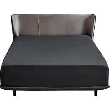 Bedsure Sabanas Bajeras 160x200 Ajustables - Sabanas 160 x 200, Bajera Cama 160 Cómoda, Sabanas 160x190 Colchon 30 cm de Microfibra Cepillada Suave, Negro