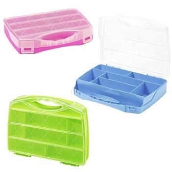 Gran plástico multiusos caja con 7 compartimentos, Assorted, 1 unidad, colores surtidos