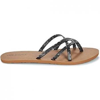 Volcom Women's New School Dress Flat Sandal, Sandalia para Mujer, Negro Blanco, 37 EU