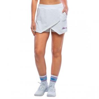 Falda Siux Jacquard Mujer - Gonna Jacquard Donna Siux Bianco, diseñada para padel, con tejido jacquard, corte femenino y estilo moderno