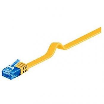 Cable de red plano U/UTP Cat.6a 0,5 m amarillo