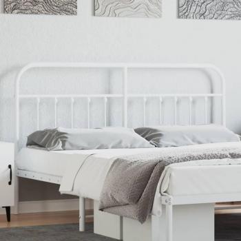 Cabecero de metal blanco 160 cm Vidaxl Blanco con diseño moderno, estructura metálica resistente, acabado en color blanco, compatible con camas de 160 cm, fácil instalación y mantenimiento