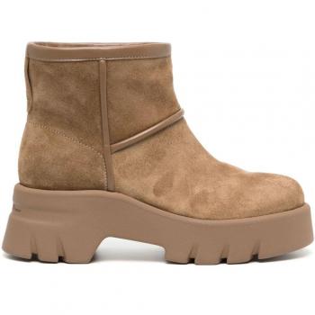 Gianvito Rossi Women's Stormy Suede Ankle Boots in Camel, Size 41 (11 US), Beige Leather Boot