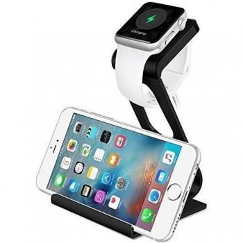 Apple Watch Stand, [2016 MÁS NUEVO] Aerb aluminio iPhone iWatch dual con vosotros base de carga estación de la horquilla del sostenedor para el teléfono móvil y el reloj de Apple
