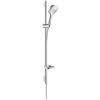 Set de Ducha Hansgrohe Raindance Select E 120 Unica S Puro 90 cm, 3 Modos de Chorro, Blanco/Cromado
