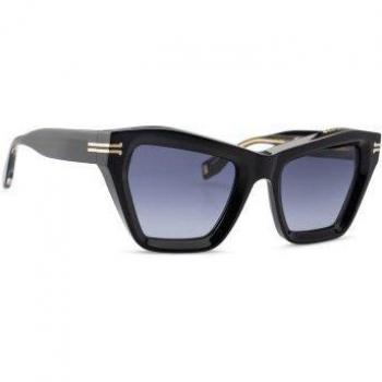 Marc Jacobs MJ 1001/S Cat Eye Sunglasses for Women, Black with Dark Grey Gradient, Size: 51 MM