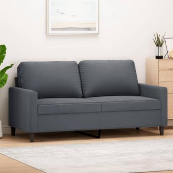 Sofá 2 plazas gris oscuro 140 cm en terciopelo Vidaxl