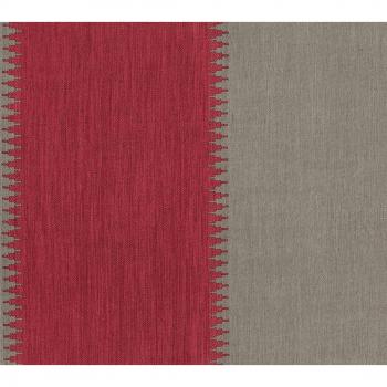 Equipo DRT Mogambo - Papel pintado, con diseño tela a rayas, color rojo