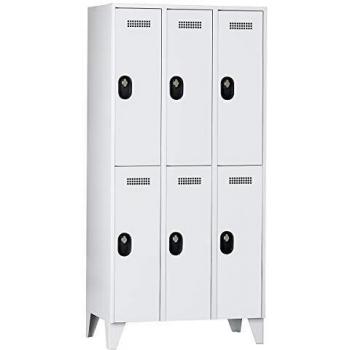 Armario guardarropa Wolf 3 compartimentos altura de estante 820 mm color gris claro