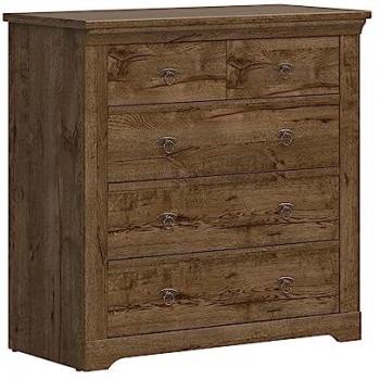 Cómoda Noé de Madera Estratificada Beige Oscuro con 5 Cajones