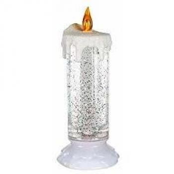 Vela LED con purpurina - Cambio de color en degradado - 24 cm