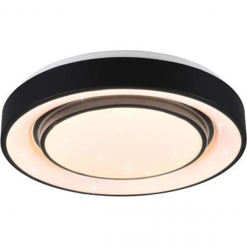 Plafón LED Mona RGBW atenuable de Reality Leuchten, moderno, dimmable, diámetro 38 cm, color negro